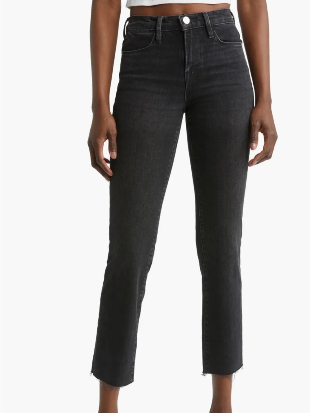 FRAME Le High Straight Jeans Size 27 Black  High Rise